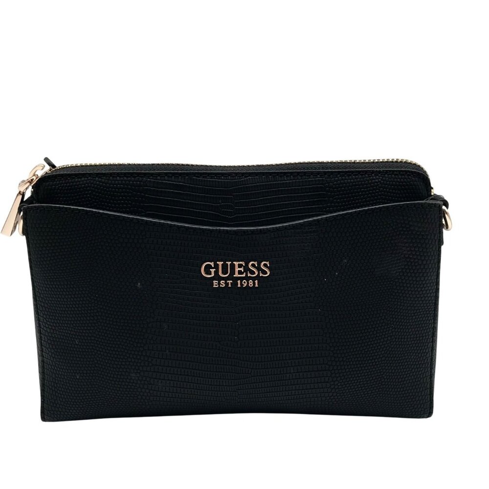 Guess Black Lyndi Triple Compartment Girlfriend Crossbody